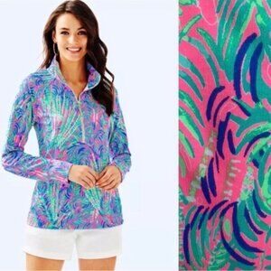 Lilly Pulitzer Skipper Popover Pink Sunset Coco Breeze size Large EUC